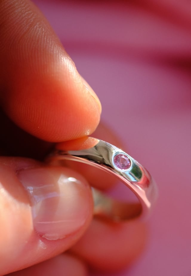 Sample Sale - Silver Hidden Gem Band