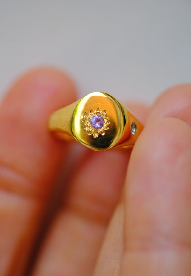 Sample Sale - Gold Daisy Set Signet