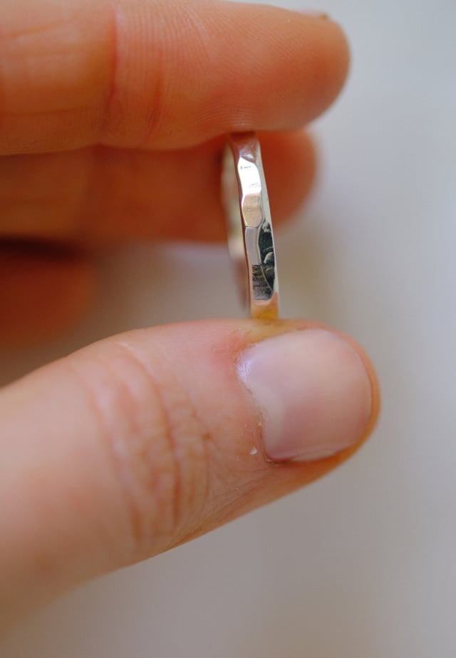Sample Sale - Faceted Silver Band
