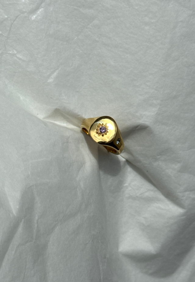Sample Sale - Gold Daisy Set Signet