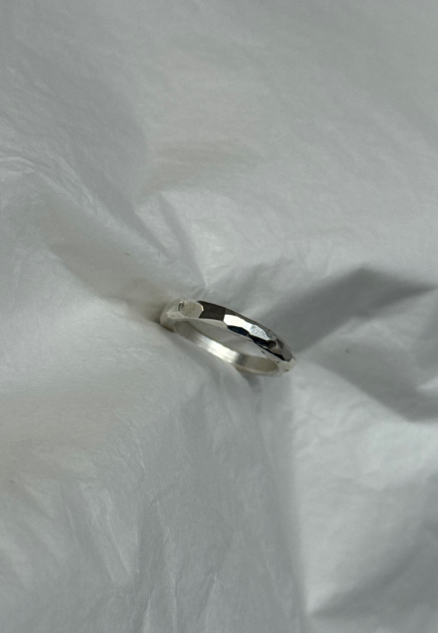 Sample Sale - Faceted Silver Band